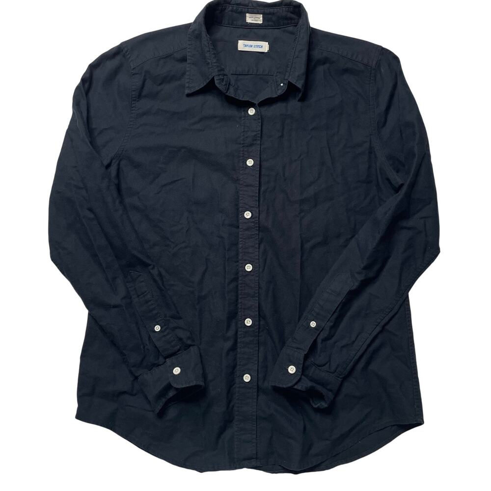 Taylor Stitch Black Button Up Shirt Size Large Men's Long Sleeve Cotton